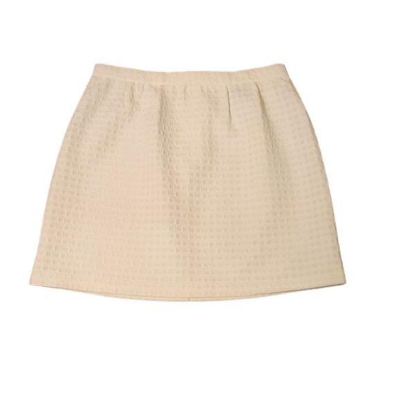SAINT Tropez West Preppy Cream Textured Waffle Knit Skirt - Picture 1 of 7